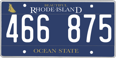 RI license plate 466875