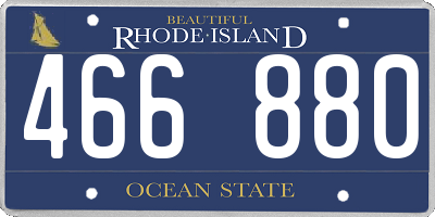 RI license plate 466880