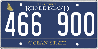 RI license plate 466900