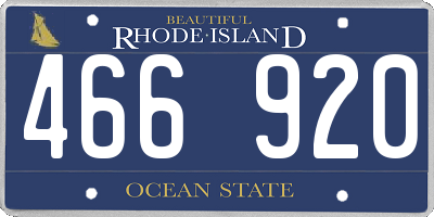 RI license plate 466920