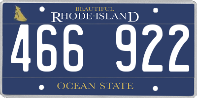 RI license plate 466922