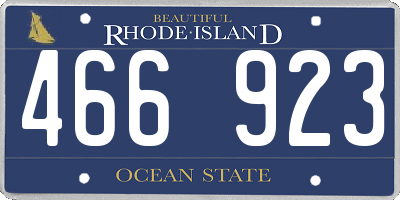 RI license plate 466923