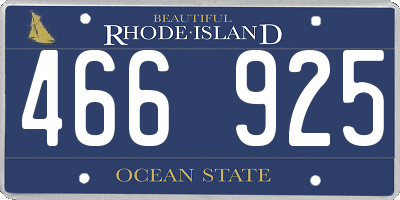 RI license plate 466925