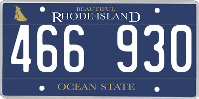 RI license plate 466930