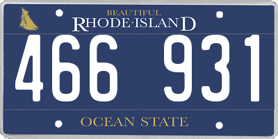 RI license plate 466931