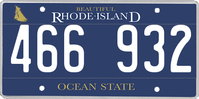 RI license plate 466932