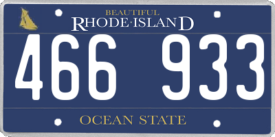 RI license plate 466933