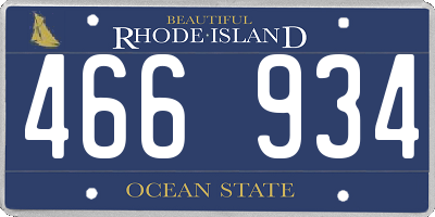 RI license plate 466934