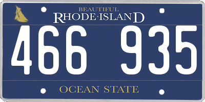 RI license plate 466935