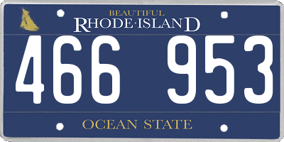 RI license plate 466953