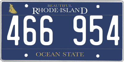 RI license plate 466954