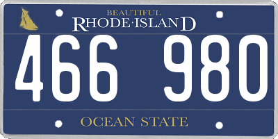 RI license plate 466980