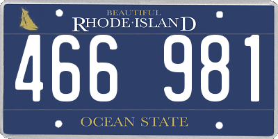 RI license plate 466981