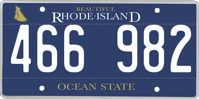 RI license plate 466982