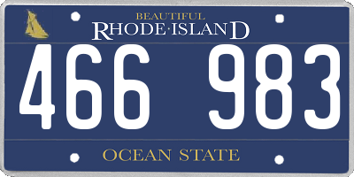 RI license plate 466983