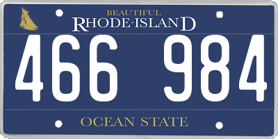 RI license plate 466984