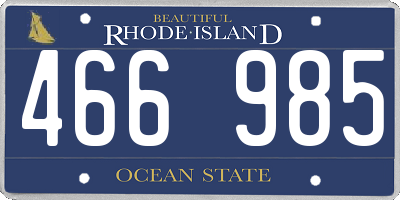 RI license plate 466985