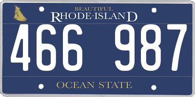 RI license plate 466987
