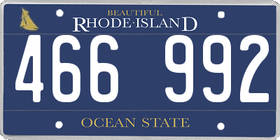 RI license plate 466992