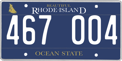 RI license plate 467004