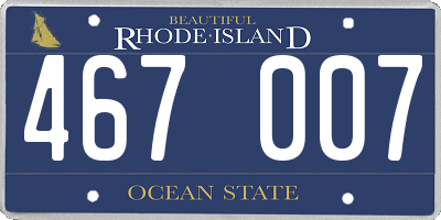 RI license plate 467007