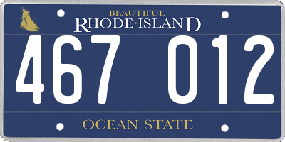 RI license plate 467012
