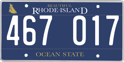 RI license plate 467017