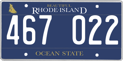 RI license plate 467022