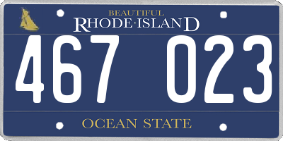 RI license plate 467023