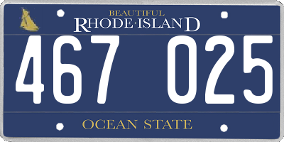 RI license plate 467025