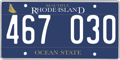 RI license plate 467030