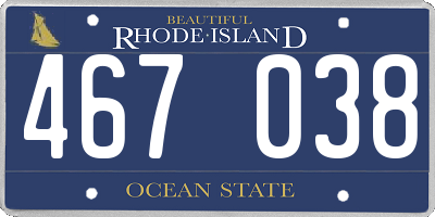 RI license plate 467038