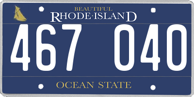 RI license plate 467040