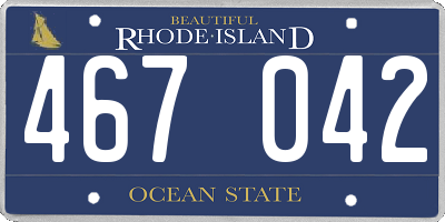 RI license plate 467042
