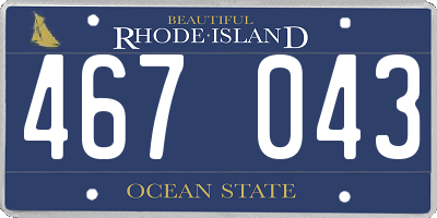RI license plate 467043