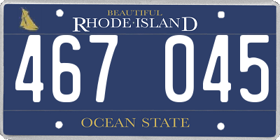 RI license plate 467045