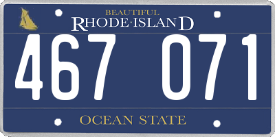 RI license plate 467071