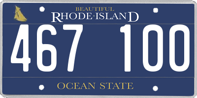 RI license plate 467100