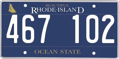 RI license plate 467102