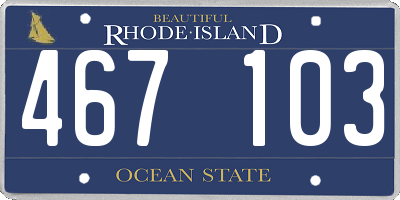 RI license plate 467103