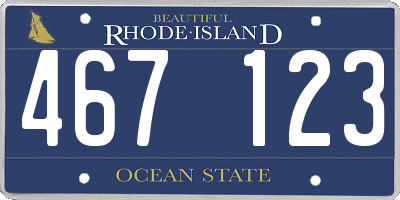 RI license plate 467123