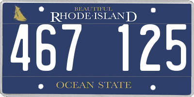 RI license plate 467125