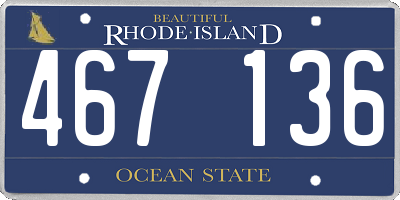 RI license plate 467136