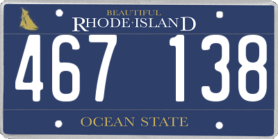 RI license plate 467138