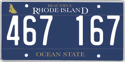 RI license plate 467167