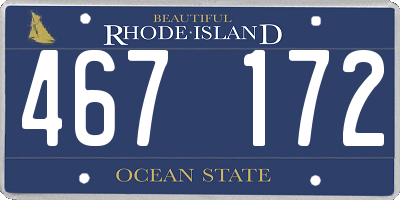 RI license plate 467172