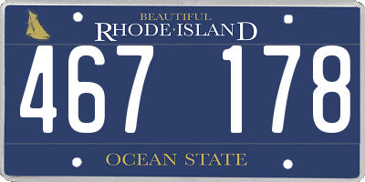 RI license plate 467178