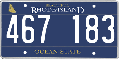 RI license plate 467183
