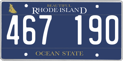 RI license plate 467190