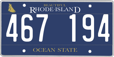 RI license plate 467194